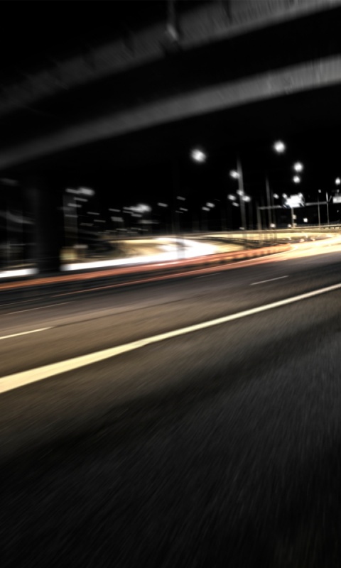 Дорога в ночном городе обои