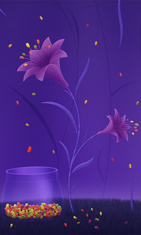 Волшебные цветы и конфетки обои