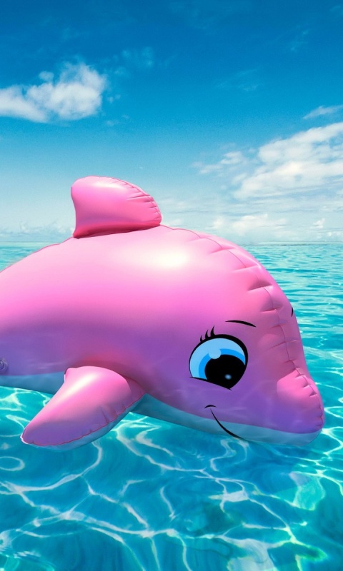 Надувной розовый дельфин обои
