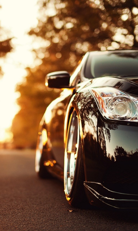 Автомобиль на закате обои