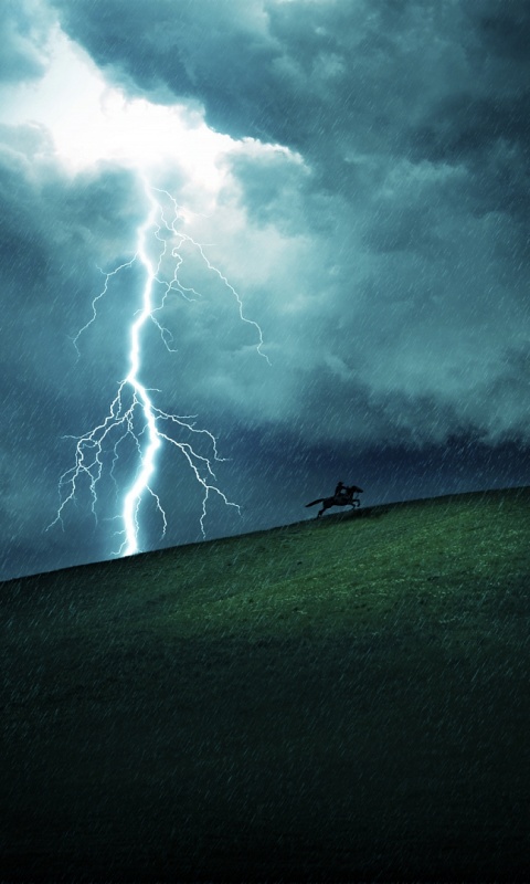 Всадник в буре обои