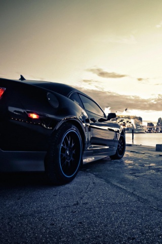 Черный спорткар обои