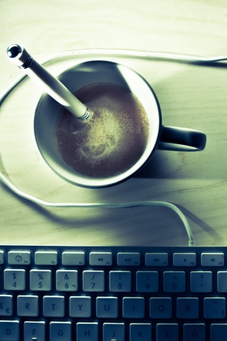 Ручка в кофе обои