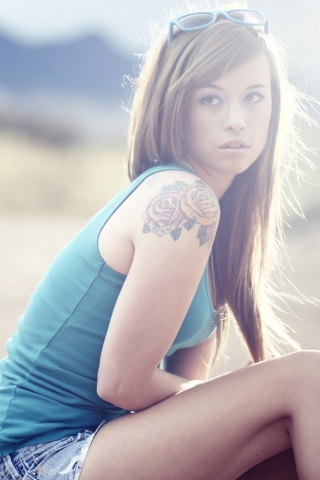 Синяя кофточка обои