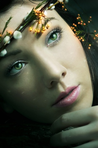 Девушка в венке обои