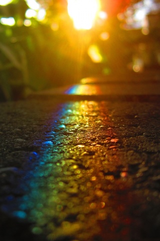 Макро радуга на камне обои