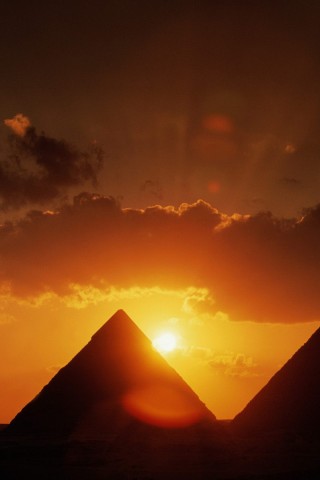 Египетские пирамиды на закате обои
