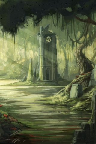 Руины эльфийского города обои