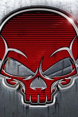 Красный череп лого обои