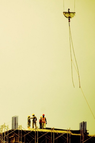 Строители на объекте обои