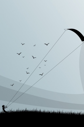 Запуск воздушного змея обои