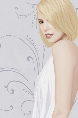 Нарисованная блондинка обои