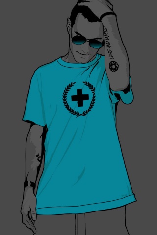 Парень в голубой футболке обои