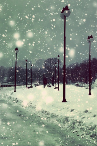 Зимняя набережная обои