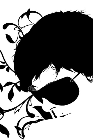 Парень на фоне узора обои