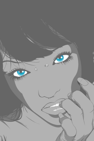 Девушка с пирсингом обои