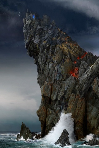 Бой на скале обои