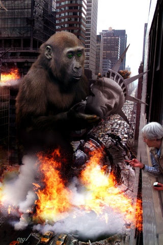 Обезьяна терроизирует Нью-Йорк обои