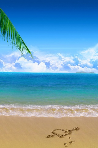 Любовь на океанском берегу обои