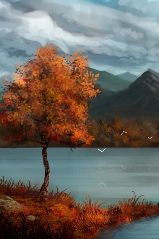 Осень в предгорье обои