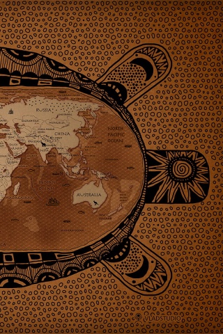 Карта мира на черепахе обои