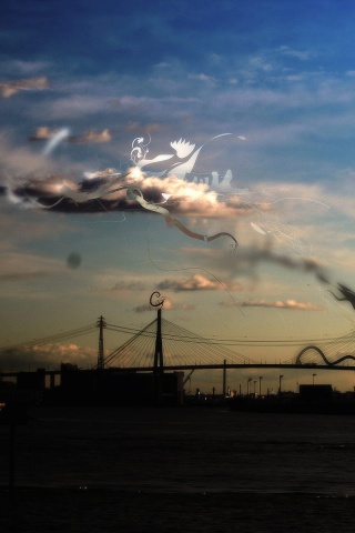 Абстракиця над мостом обои