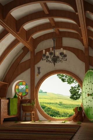 Дом хоббитов обои