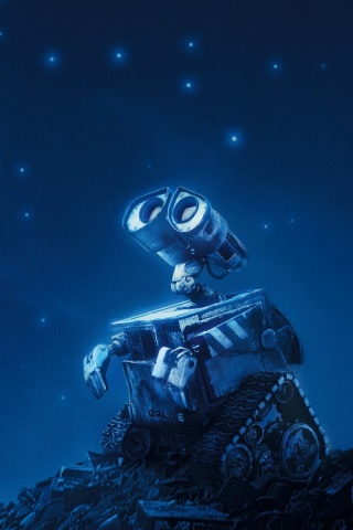 Валли смотрит на звезды обои