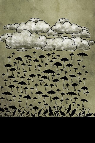 Дождь из зонтиков обои