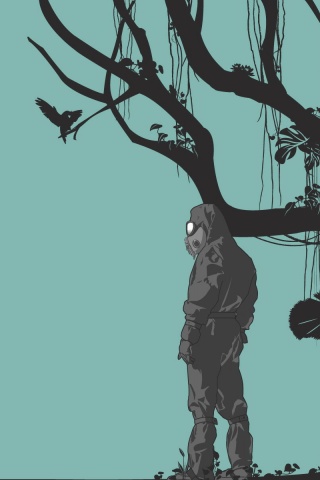 Человек в защитном костюме обои