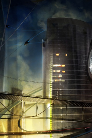 Выброс в городе будущего обои