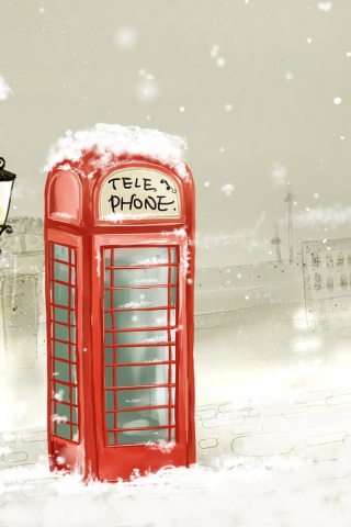 Лондонская телефонная будка обои