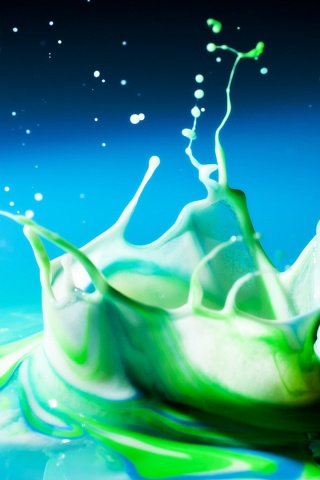 Брызги зеленой краски обои