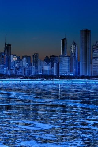 Зима в мегаполисе обои