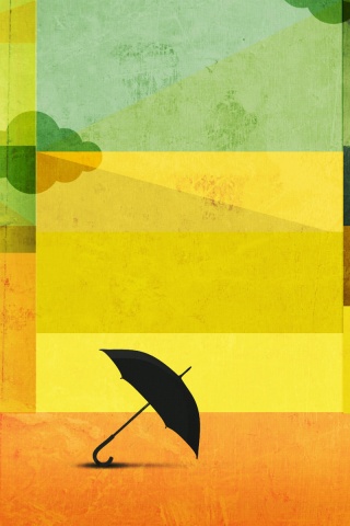 Силуэт зонтика обои
