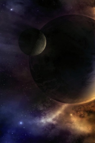 Планета с одним спутником обои