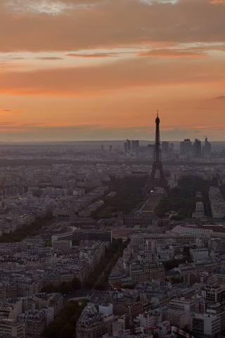 Вид на вечерний Париж обои