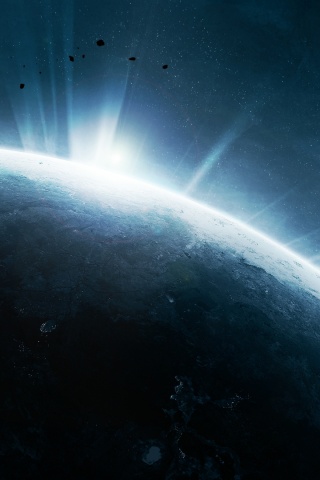 Восход над планетой обои