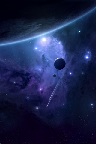 Комета пролетает мимо планеты обои