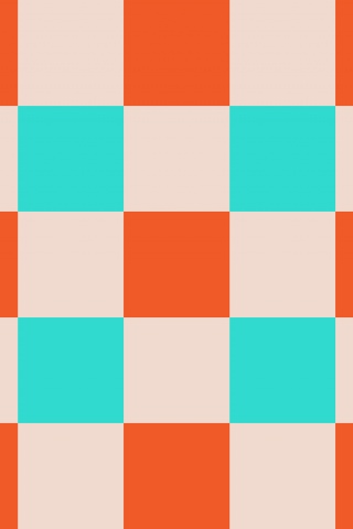 Оранжевые голубые и белые клетки обои