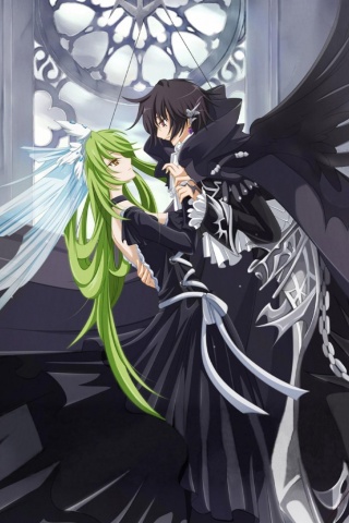 Танец под витражом обои