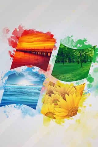 Логотип Winfdows bз фотографий природы обои