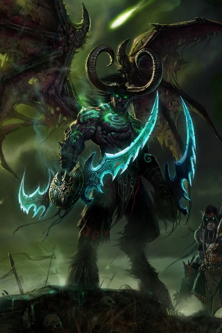 Иллидан с клинками обои