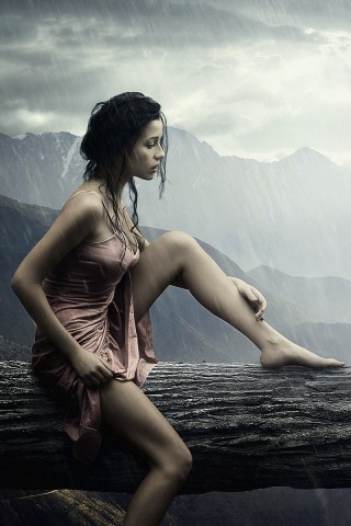 Девушка и кошка обои