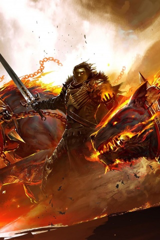 Темный рыцарь и гончие смерти обои