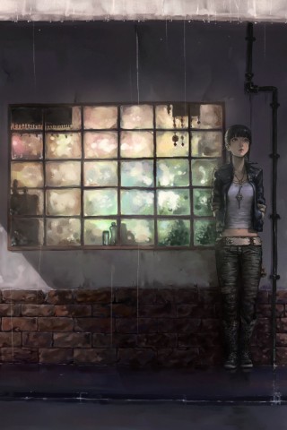 Ожидание под дождем обои