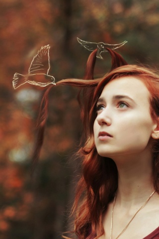 Летящие пряди обои