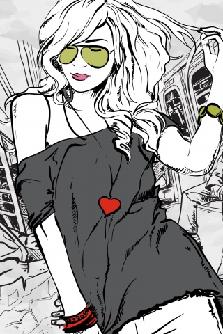 Стильная девушка в метро обои