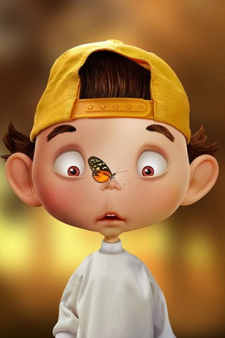 Бабочка на носу обои