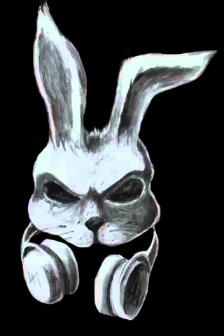 Кролик в наушниках обои